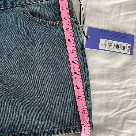 Future Collective Kahlana Barfield Brown Women's Blue Jean Mini Skirt - Picture 5 of 5